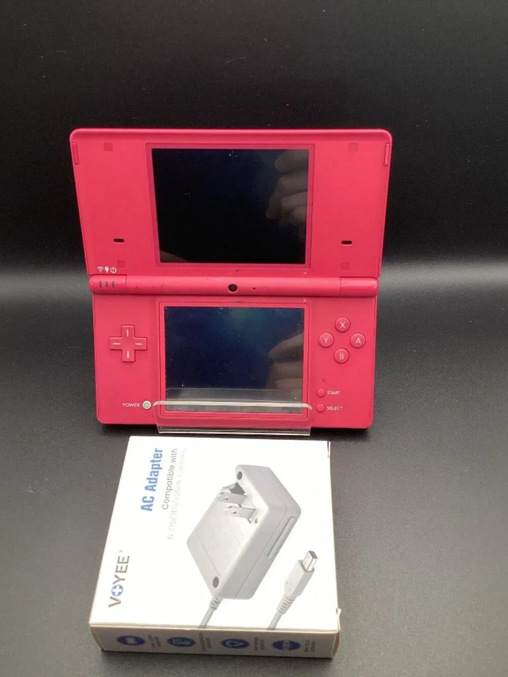 Nintendo DSi Dark Pink TWL-001 USA Tested and Working Original w/Charger Stylus